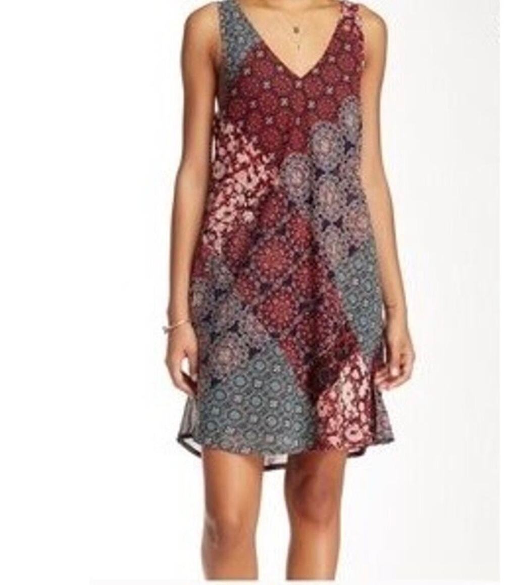 Banjara Dress Women’s Size Small Sleeveless Tank Patchwork Pockets V-Neck Mini